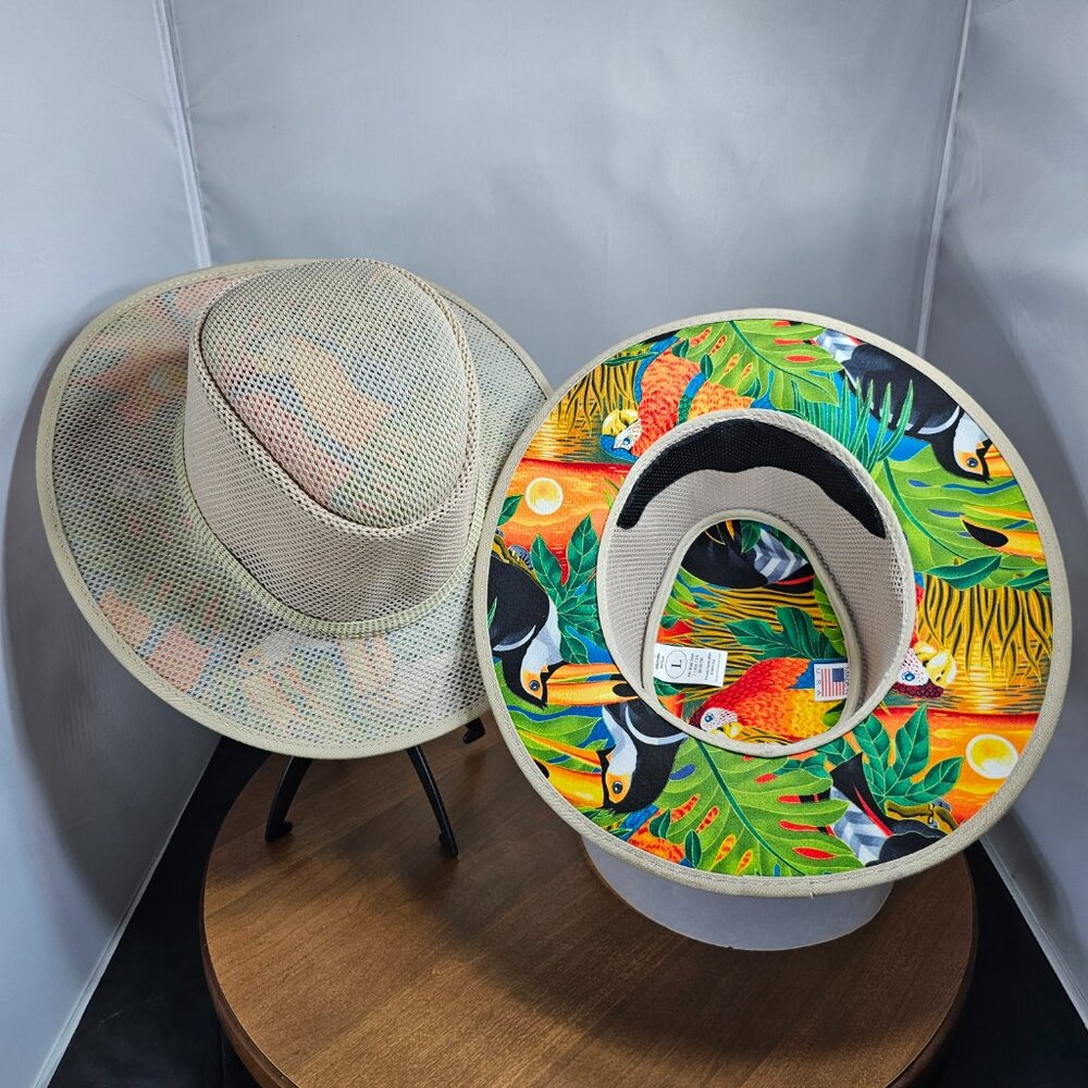 Cabana Breathable Wide Brim Sun Hat | American Hat Makers | Ivory NWT XXL - XXXL